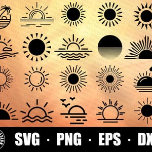 Sunrise Svg / Sun Svg Cricut / Sunset Clipart / Sunrise Cut File / Sun Png / Sunset Svg / Sunrise Cricut / Sunset Silhouette Download