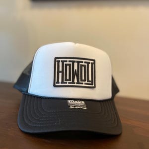 READY TO SHIP - Howdy Trucker Hat Black & White