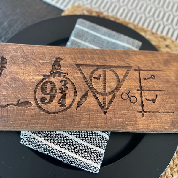 LOVE Wizard Magic Skinny Custom Engraved Bread and Charcuterie Board