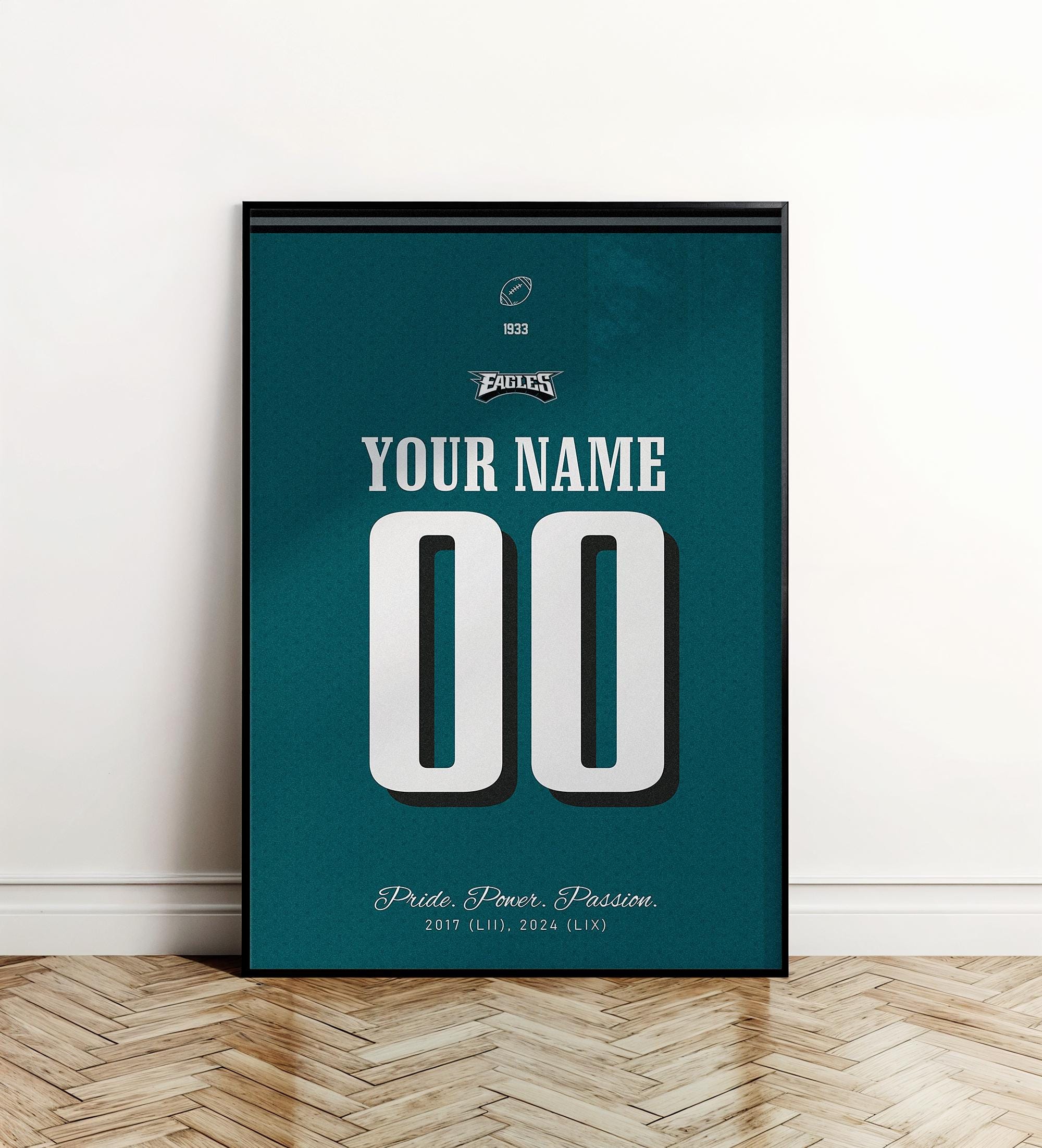Discover Custom Philadelphia Football Team Jersey Poster, Football Wall Art, American Football Poster