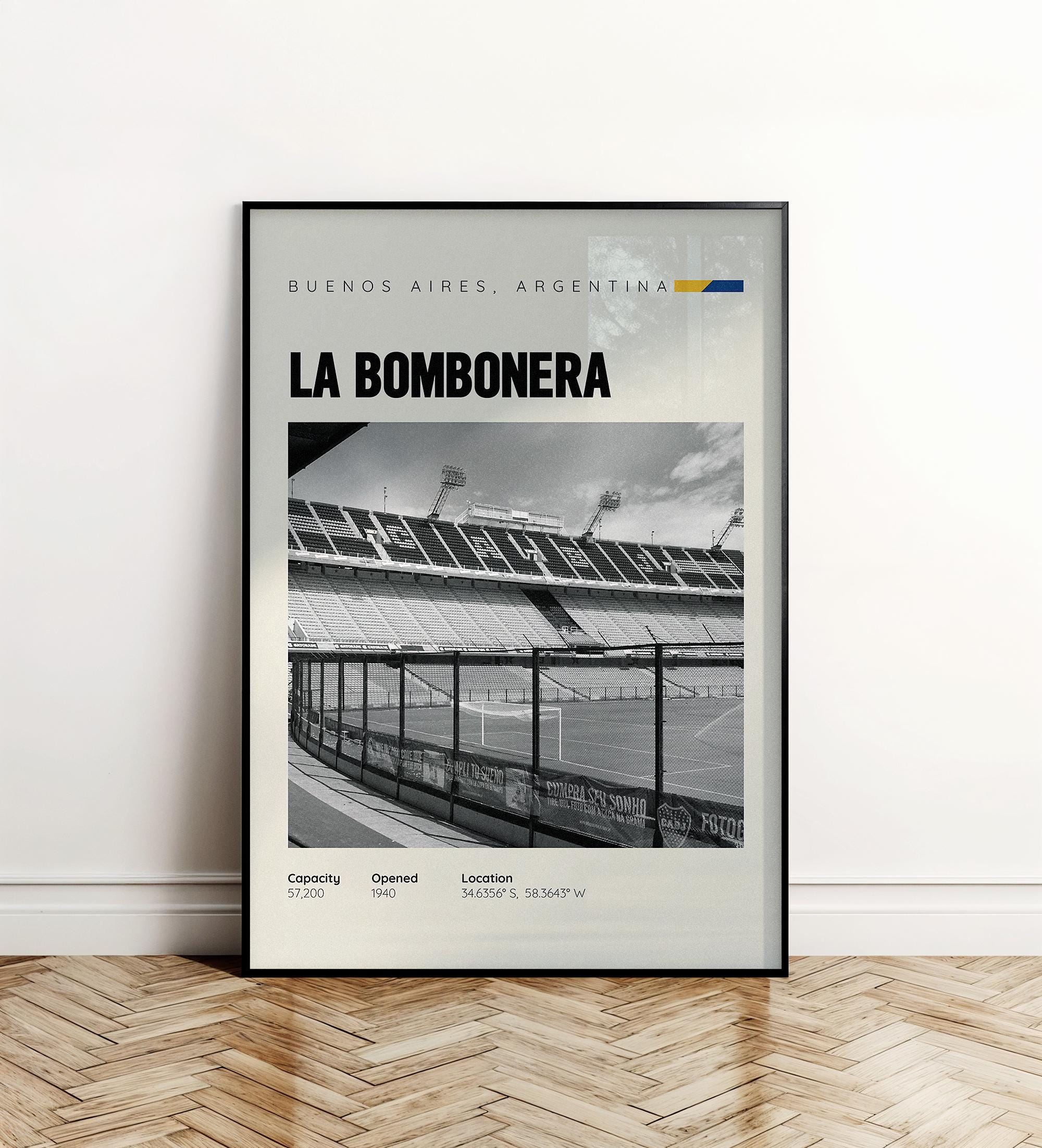 Discover Buenos Aires Stadium Poster, La Bombonera Stadium Poster, Soccer Stadium Wall Art, Argentina Stadium Poster