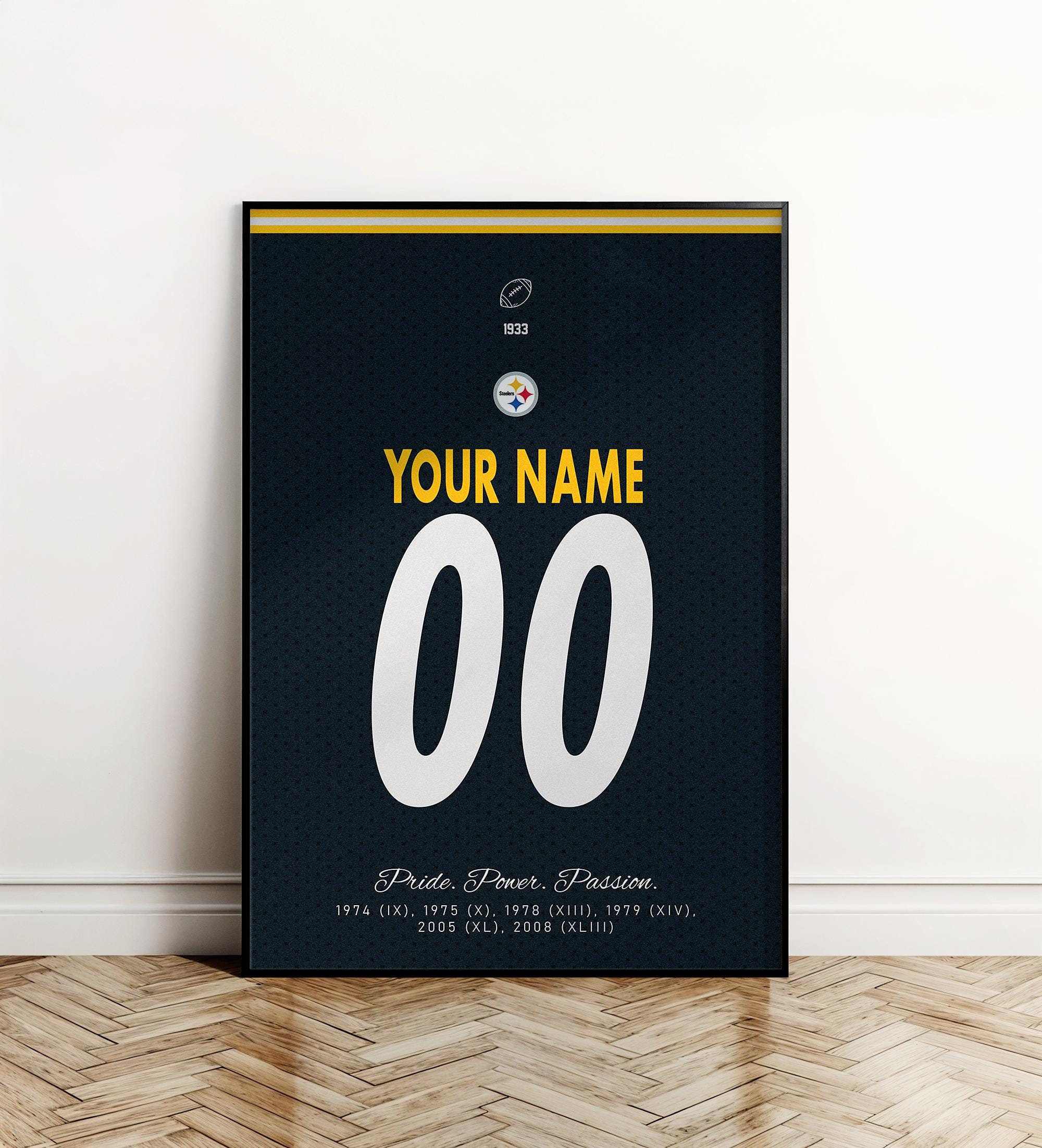 Discover Custom Pittsburgh Football Team Jersey Poster, Football Wall Art, American Football Poster