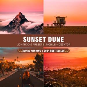 Pack of 10 &gt;&gt; Sunset Dune Lightroom Presets | Mobile & Desktop Lightroom Presets | One Click Preset | Photo Filters | Free Gift-Presets