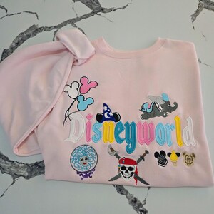Disney World Sweatshirt - Disney Crewneck - Embroidered Sweatshirt