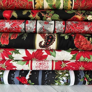 Christmas Winter Holiday Fabric by the Half Yard 100% Cotton
