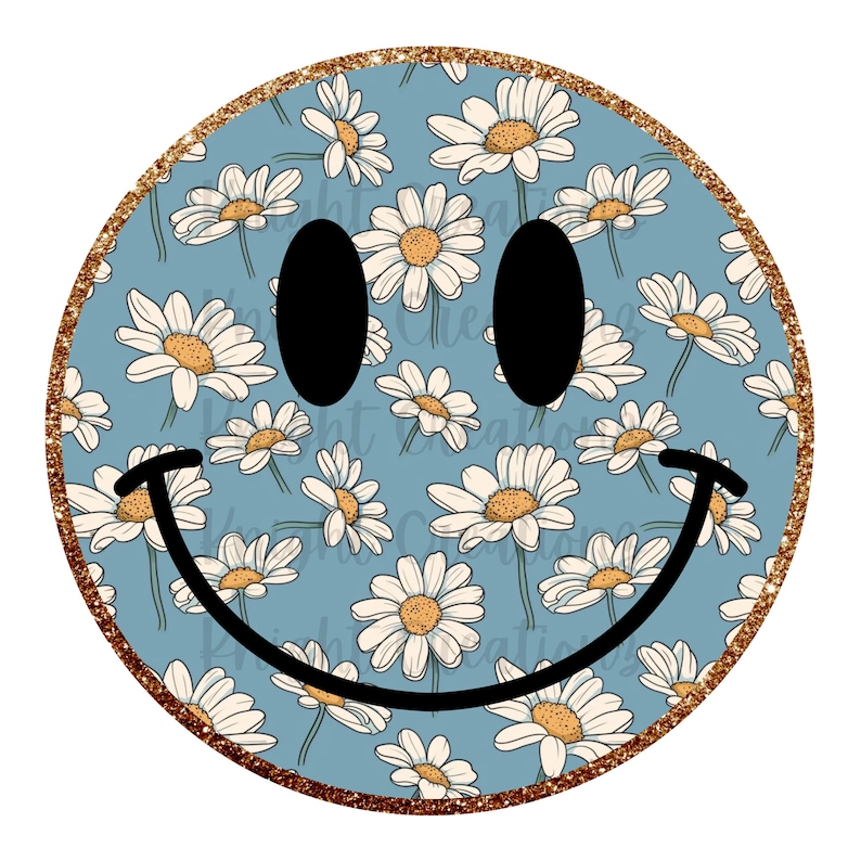 Cara sonriente de margarita retro PNG / Cara feliz y divertida Clipart / Fondo transparente de alta resolución imagen 1