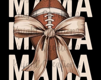 Coquette Football Mama, transparante achtergrond digitale png-bestanden!