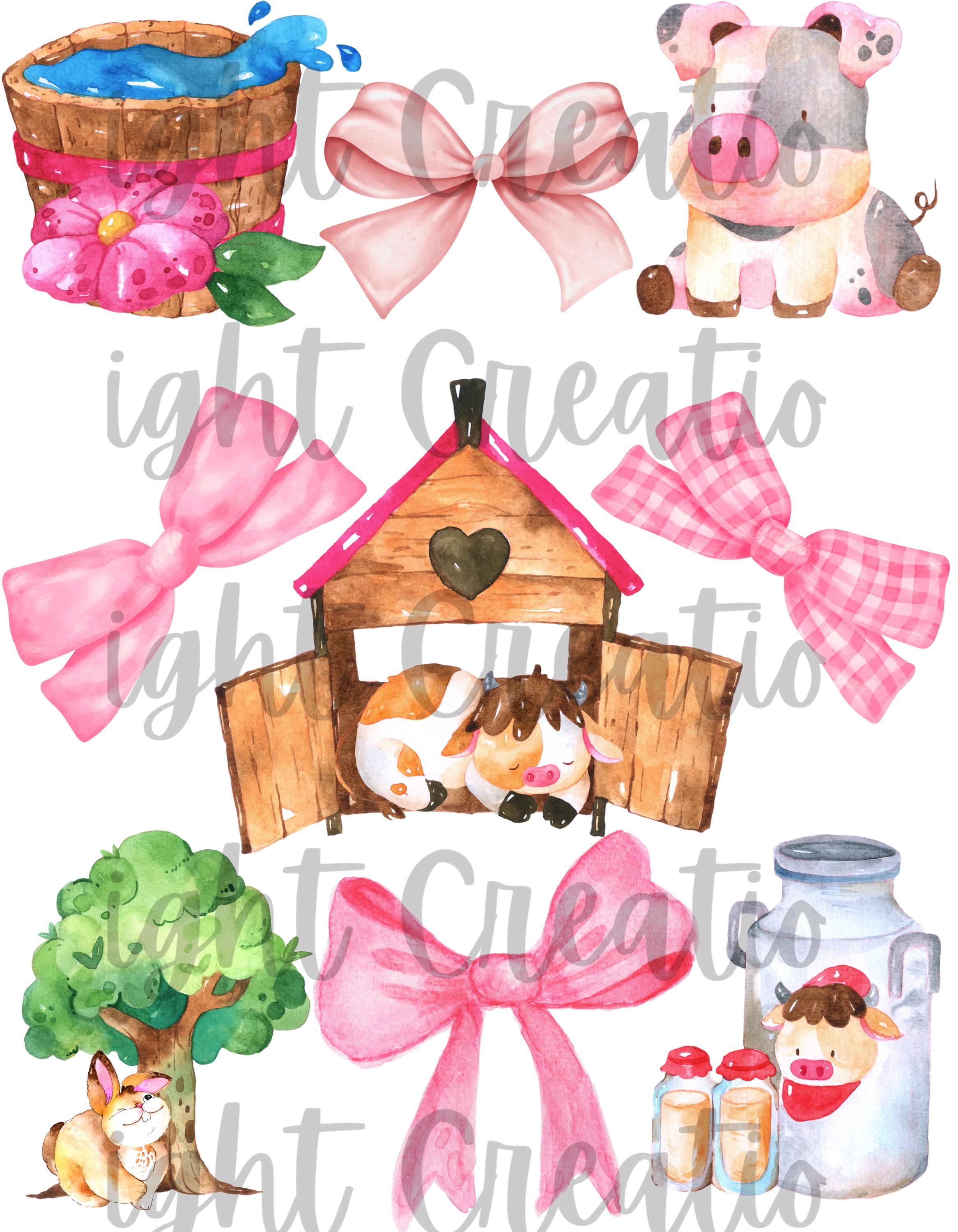Farm Animal Clipart Bundle: Watercolor PNG Files (digital Download) - Etsy