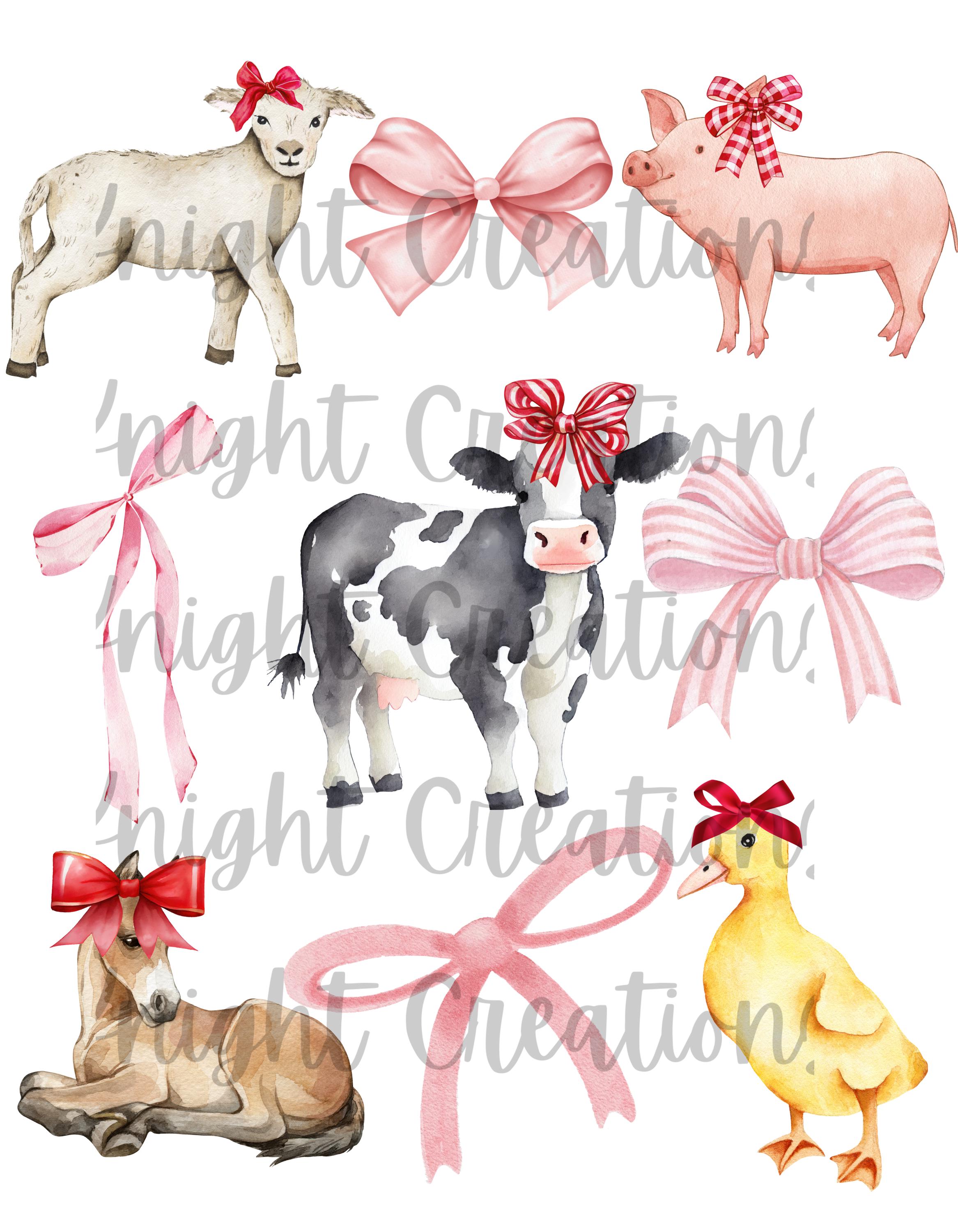Farm Animal Clipart Bundle: Watercolor PNG Files (digital Download) - Etsy