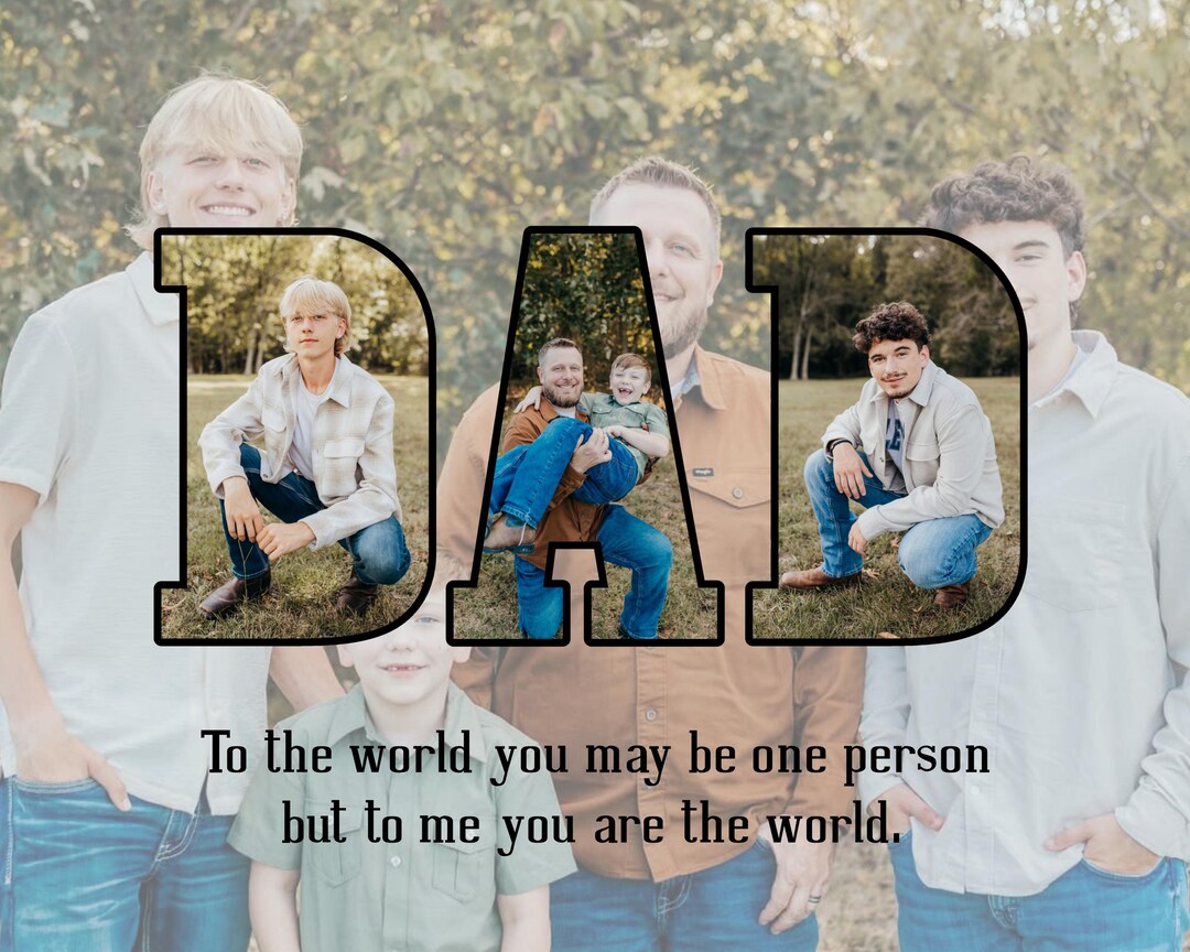 Personalized Dad Photo Print, Father’s Day Digital Download, Custom Dad ...