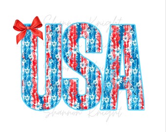 Coquette USA png, 4 luglio, 2 fiori USA png Sfondo trasparente File PNG digitali!
