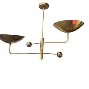 2 Pendant Light Mid Century Modern Raw Brass Sputnik Chandelier Light Brass Modern Ceiling Custom Ceiling Light Fixture
