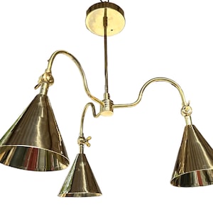 3 Pendant Light Mid Century Modern Raw Brass Sputnik Chandelier Light Brass Modern Ceiling Custom Ceiling Light Fixture