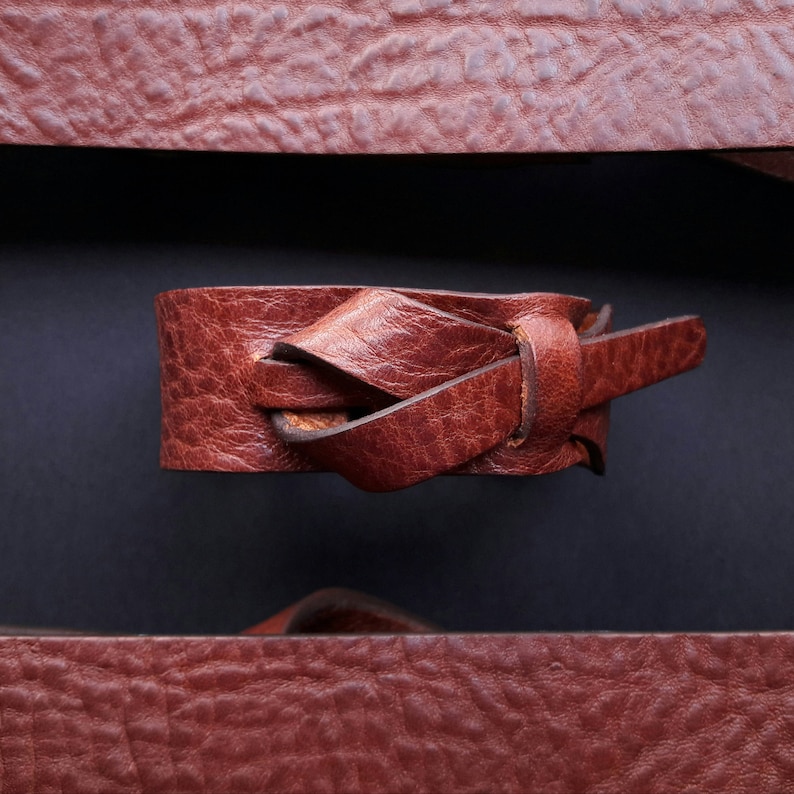 On Sale Leather Cuff by Muse in Dark Rhino color Bracelet image 3