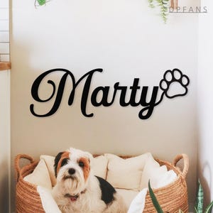 Custom Pet Name With Paw Metal Sign,Dog House Name,Gift for Pet,Pet Name Sign,Dog Sign for Wall,Pet Name Plaque,Pet Loss Gift,Memorial Gift