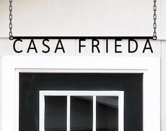 Custom metal House Name Hanging sign,Outdoor House Name Plaque, Outdoor House Hanging Signs,Housewarming gift,Casa metal sign