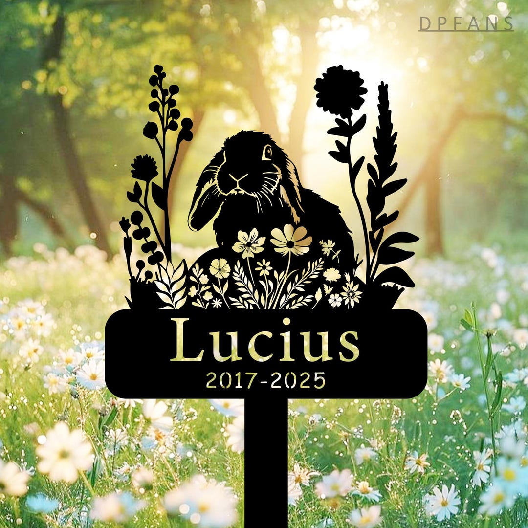 Lop Sign Custom Rabbit Memorial Stake,pet Loss Gift,pet Metal Sign,memorial ...
