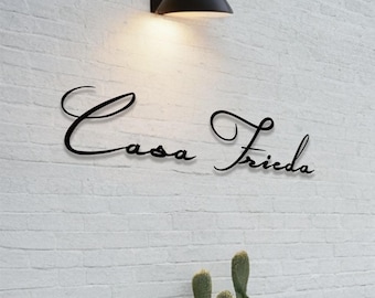 Aangepast metalen lettertype huisnaambord, naamplaat huis buiten, huisborden buiten, housewarmingcadeau, metalen bord Casa, bord huisnaam