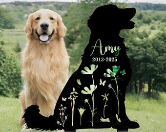 Custom Pet Dog Memorial Stake,Memorial Pet Tombstone, Pet Loss Gift, Dog Design Garden Sign, Gift for Pet, Dog Grave Marker