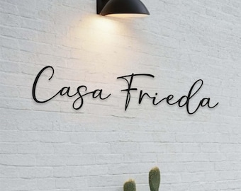 Letrero de metal personalizado con el nombre de la casa, placa con el nombre de la casa para exteriores, letreros para exteriores, tradicional, regalo de inauguración de la casa, letrero de metal para casa, letrero con el nombre de la casa