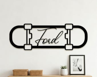 Letrero metálico de pared con nombre para patineta, letrero personalizado para sala de deportes, decoración personalizada para sala de juegos, regalo para amantes de la patineta.