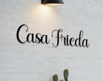 Letrero de metal personalizado con nombre de casa, placa de nombre de casa para exteriores, letreros de casa para exteriores, regalo de inauguración de la casa, letrero de metal para casa, letrero con nombre de casa