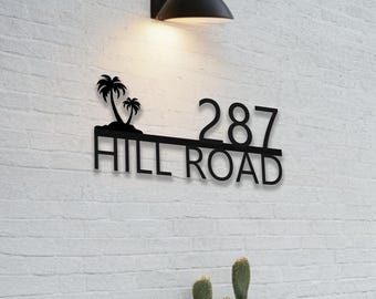 Letrero de metal personalizado con el nombre de la casa, placa con el nombre de la casa para exteriores, letreros para exteriores, tradicional, regalo de inauguración de la casa, letrero de metal para casa, letrero con el nombre de la casa