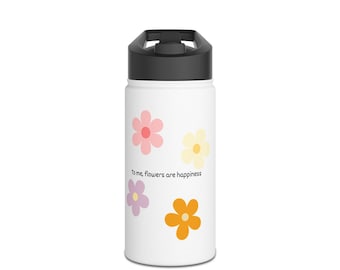 12 oz stainless steel water bottle with lid