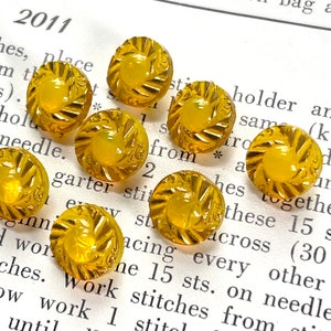 Vintage Diminutive Yellow glass buttons image 2