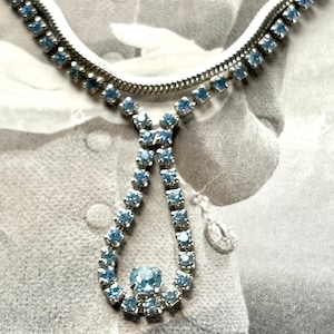 Vintage blue  Rhinestone Necklace