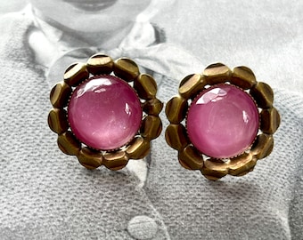 Vintage Pink Moonglow Earrings