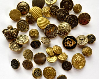 Assortment of Vintage Metal Buttons