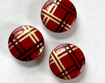 Vintage Tight Top Plaid  Buttons