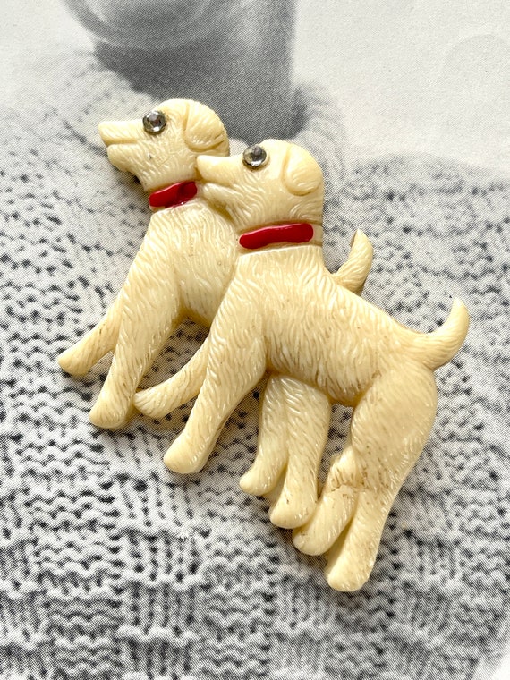 Vintage Celluloid Dog Pin