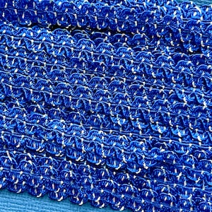 Vintage Blue and Silver Rick Rack  Trim 9 yards