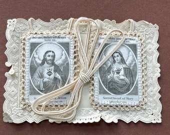 Vintage Religious Scapular crocheted