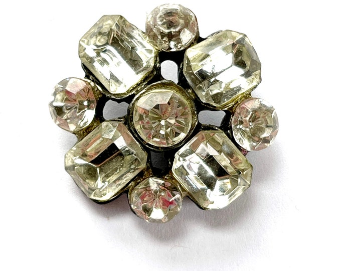 Antique Rhinestone Button - Etsy