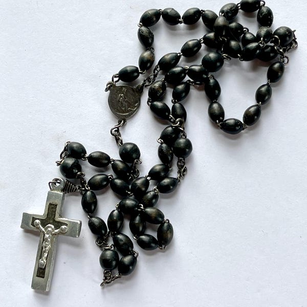 Vintage Black Rosary France