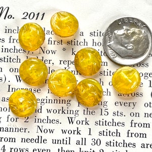 Vintage Diminutive Yellow glass buttons image 3