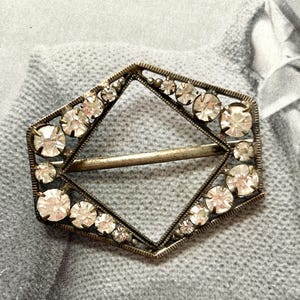 Art Deco Rhinestone Belt Buckle - Etsy display picture 2