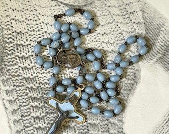 Vintage Blue Plastic Rosary