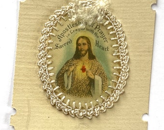 Vintage Religious Sacred Heart Scapular