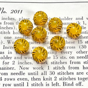 Vintage Diminutive Yellow glass buttons image 1