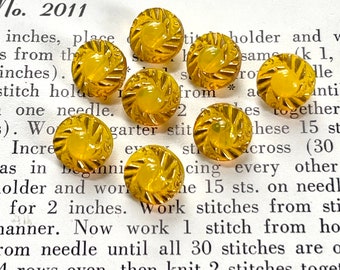 Vintage Diminutive Yellow glass buttons