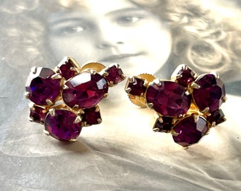 Vintage Purple Amethyst Earrings
