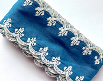 Vintage  Embroidered blue Trim