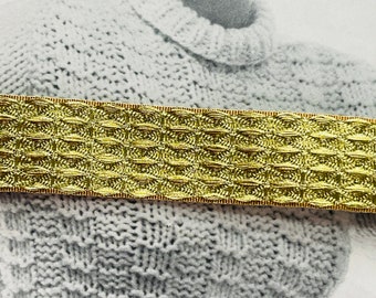 Vintage  Gold Metallic  Woven Waffle Trim