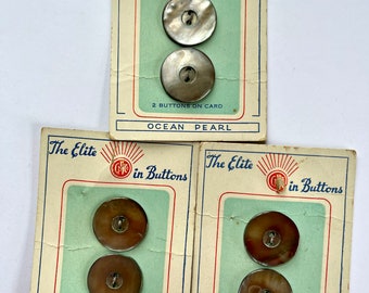 Vintage Mother of Pearl Button Cards
