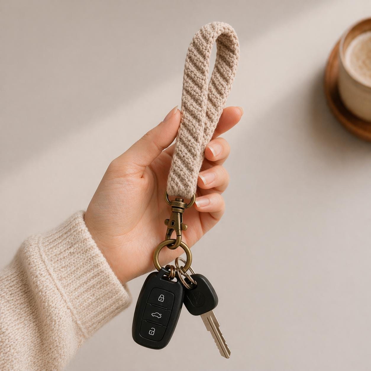 Keychain Knitting Patterns Crochet Keychain Pattern PDF, Diagonal Ridge Knit Keychain Pattern ...