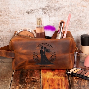 Juego de regalo personalizado para dama de honor: cartera de cuero con monograma para tu grupo de novias